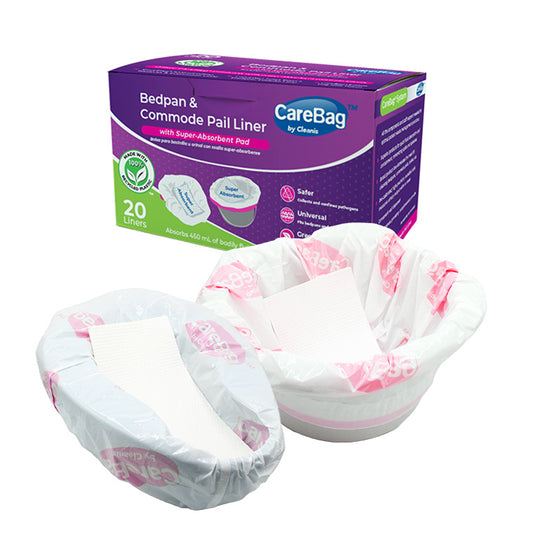 CareBag® Bedpan & Commode Pail Liner with Super-Absorbent Pad - Case of 360