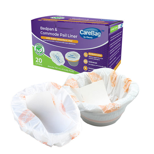CareBag® Antimicrobial Bedpan & Commode Pail Liner with Super-Absorbent Pad - Case of 360