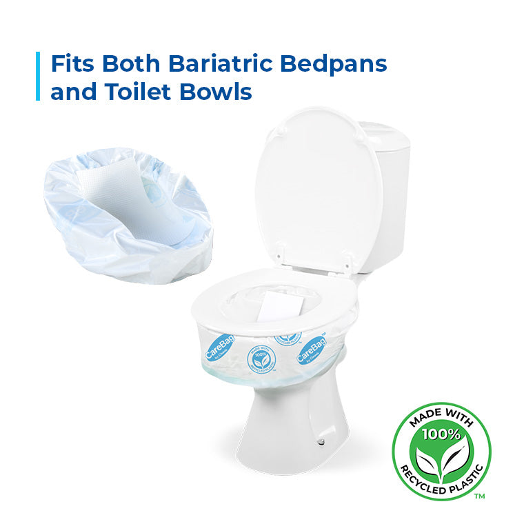 CareBag® Toilet Bowl & Bariatric Bedpan Liner with Super-Absorbent Pad - Case of 360